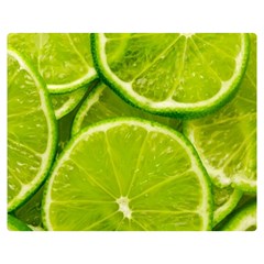 Lime Slices Close Up, Fresh, Fruit, Green Lemon Two Sides Premium Plush Fleece Blanket (teen Size)