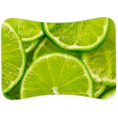 Lime Slices Close Up, Fresh, Fruit, Green Lemon Velour Seat Head Rest Cushion by kyorashop23