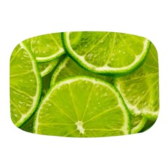 Lime Slices Close Up, Fresh, Fruit, Green Lemon Mini Square Pill Box by kyorashop23