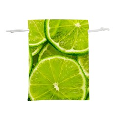 Lime Slices Close Up, Fresh, Fruit, Green Lemon Lightweight Drawstring Pouch (m) by kyorashop23