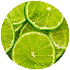 Lime Slices Close Up, Fresh, Fruit, Green Lemon Wooden Puzzle Round