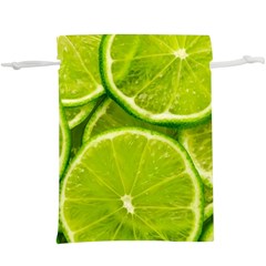 Lime Slices Close Up, Fresh, Fruit, Green Lemon Lightweight Drawstring Pouch (xl) by kyorashop23