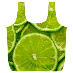 Lime Slices Close Up, Fresh, Fruit, Green Lemon Full Print Recycle Bag (xxl)