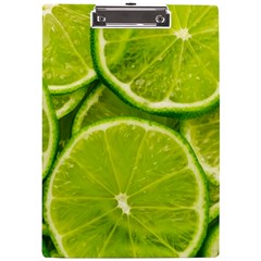 Lime Slices Close Up, Fresh, Fruit, Green Lemon A4 Acrylic Clipboard by kyorashop23