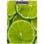 Lime Slices Close Up, Fresh, Fruit, Green Lemon A4 Acrylic Clipboard Front