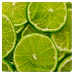 Lime Slices Close Up, Fresh, Fruit, Green Lemon Uv Print Square Tile Coaster 