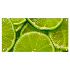 Lime Slices Close Up, Fresh, Fruit, Green Lemon Banner And Sign 4  X 2  by kyorashop23