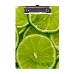 Lime Slices Close Up, Fresh, Fruit, Green Lemon A5 Acrylic Clipboard by kyorashop23