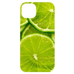 Lime Slices Close Up, Fresh, Fruit, Green Lemon Iphone 14 Plus Black Uv Print Case by kyorashop23