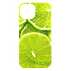 Lime Slices Close Up, Fresh, Fruit, Green Lemon Iphone 15 Black Uv Print Pc Hardshell Case