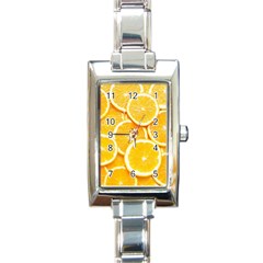 Oranges, Orange, Fruits Rectangle Italian Charm Watch