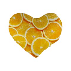 Oranges, Orange, Fruits Standard 16  Premium Flano Heart Shape Cushions by kyorashop23