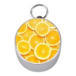 Oranges, Orange, Fruits Mini Silver Compasses Front