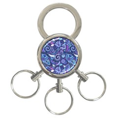 Patterns, Doodles, Pattern, Colorful 3-ring Key Chain