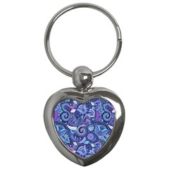 Patterns, Doodles, Pattern, Colorful Key Chain (heart)