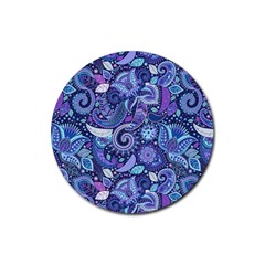 Patterns, Doodles, Pattern, Colorful Rubber Round Coaster (4 Pack)