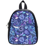 Patterns, Doodles, Pattern, Colorful School Bag (Small) Front