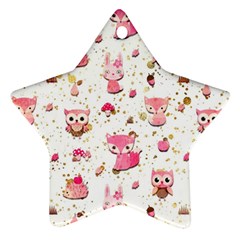 Pink Woodland Animals, Koteto Ornament (star)