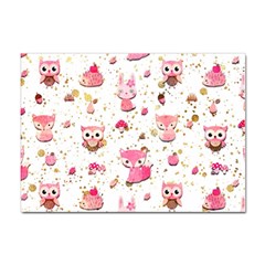 Pink Woodland Animals, Koteto Sticker A4 (10 Pack)