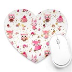 Pink Woodland Animals, Koteto Heart Mousepad Front