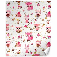 Pink Woodland Animals, Koteto Canvas 11  X 14  by kyorashop23