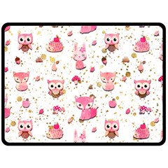 Pink Woodland Animals, Koteto Fleece Blanket (large)