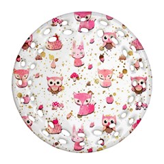 Pink Woodland Animals, Koteto Ornament (round Filigree)