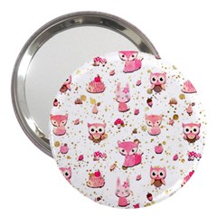 Pink Woodland Animals, Koteto 3  Handbag Mirrors