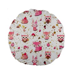 Pink Woodland Animals, Koteto Standard 15  Premium Round Cushions