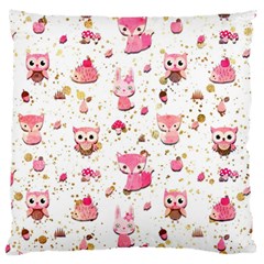 Pink Woodland Animals, Koteto Large Premium Plush Fleece Cushion Case (one Side)