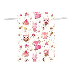 Pink Woodland Animals, Koteto Lightweight Drawstring Pouch (m)