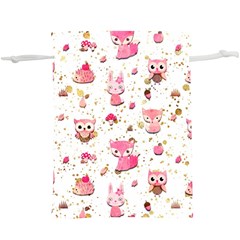 Pink Woodland Animals, Koteto Lightweight Drawstring Pouch (xl)