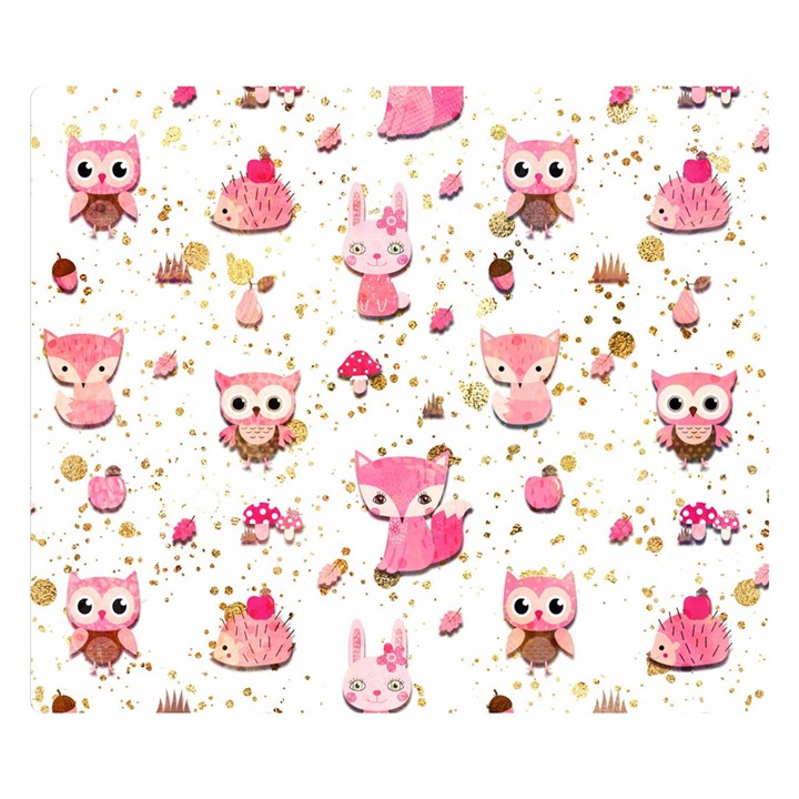 Pink Woodland Animals, Koteto Premium Plush Fleece Blanket (Small)