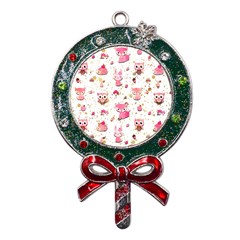 Pink Woodland Animals, Koteto Metal X mas Lollipop With Crystal Ornament by kyorashop23