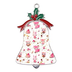 Pink Woodland Animals, Koteto Metal Holly Leaf Bell Ornament