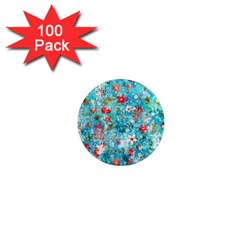 Snowy Winter Foliage, Adoxali, Christmas, Berry, Blue 1  Mini Magnets (100 Pack) 