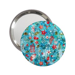 Snowy Winter Foliage, Adoxali, Christmas, Berry, Blue 2 25  Handbag Mirrors