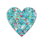 Snowy Winter Foliage, Adoxali, Christmas, Berry, Blue Heart Magnet Front