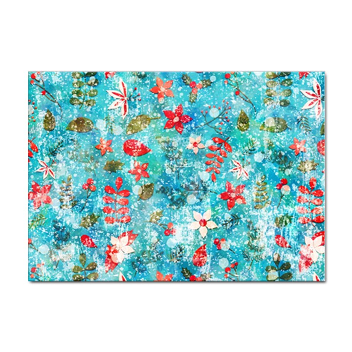 Snowy Winter Foliage, Adoxali, Christmas, Berry, Blue Sticker A4 (10 pack)