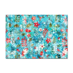 Snowy Winter Foliage, Adoxali, Christmas, Berry, Blue Sticker A4 (100 Pack)