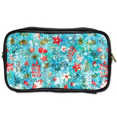 Snowy Winter Foliage, Adoxali, Christmas, Berry, Blue Toiletries Bag (two Sides)