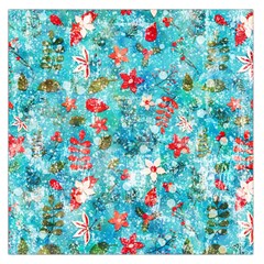 Snowy Winter Foliage, Adoxali, Christmas, Berry, Blue Square Satin Scarf (36  X 36 )