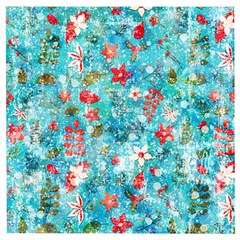 Snowy Winter Foliage, Adoxali, Christmas, Berry, Blue Wooden Puzzle Square