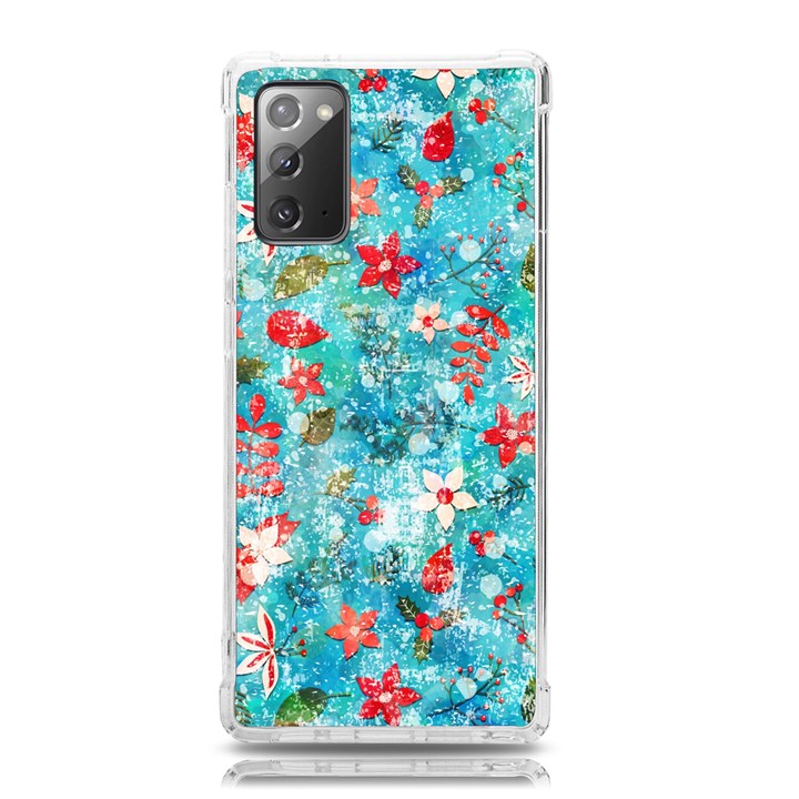 Snowy Winter Foliage, Adoxali, Christmas, Berry, Blue Samsung Galaxy Note 20 TPU UV Case