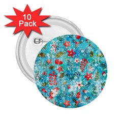 Snowy Winter Foliage, Adoxali, Christmas, Berry, Blue 2 25  Buttons (10 Pack) 