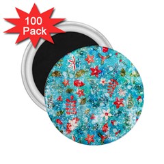 Snowy Winter Foliage, Adoxali, Christmas, Berry, Blue 2 25  Magnets (100 Pack) 