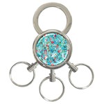 Snowy Winter Foliage, Adoxali, Christmas, Berry, Blue 3-Ring Key Chain Front