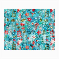 Snowy Winter Foliage, Adoxali, Christmas, Berry, Blue Small Glasses Cloth