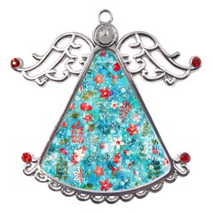 Snowy Winter Foliage, Adoxali, Christmas, Berry, Blue Metal Angel With Crystal Ornament