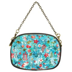 Snowy Winter Foliage, Adoxali, Christmas, Berry, Blue Chain Purse (one Side)